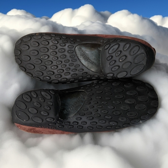 Merrell Brown Suede Mary Jane Flats with Black Rubber Soles Size 10 - Picture 3 of 9